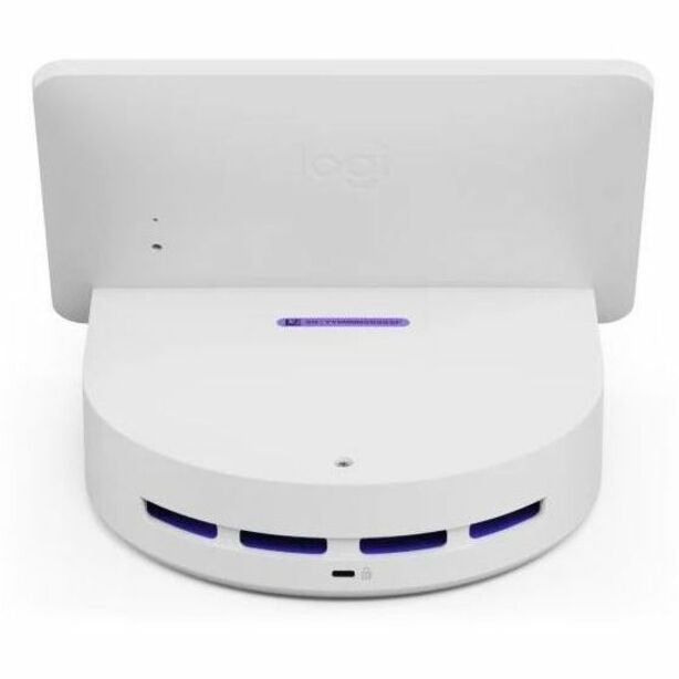 Logi Dock Flex White - rear view showing USB-C, USB-A, HDMI and ethernet ports