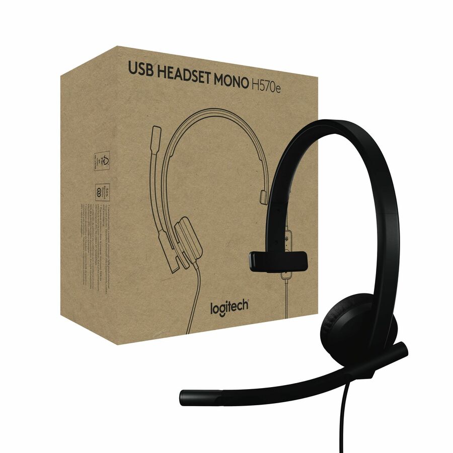 Logitech H570e USB-C Mono Headset - front view