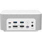 Logi Dock White UC - front port panel showing USB-C, USB-A, DisplayPort, HDMI and power connections