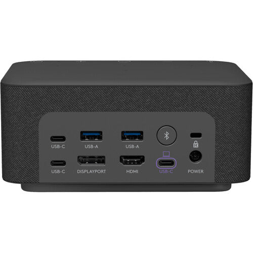 Logi Dock Graphite MSFT Teams - rear/underside port panel view