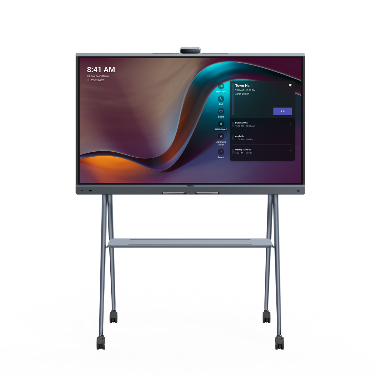 Yealink MeetingBoard 86 Pro - floor stand front view, built-in camera