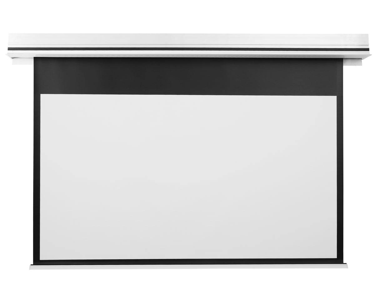 Premium Series recessed motorized screen ceiling install