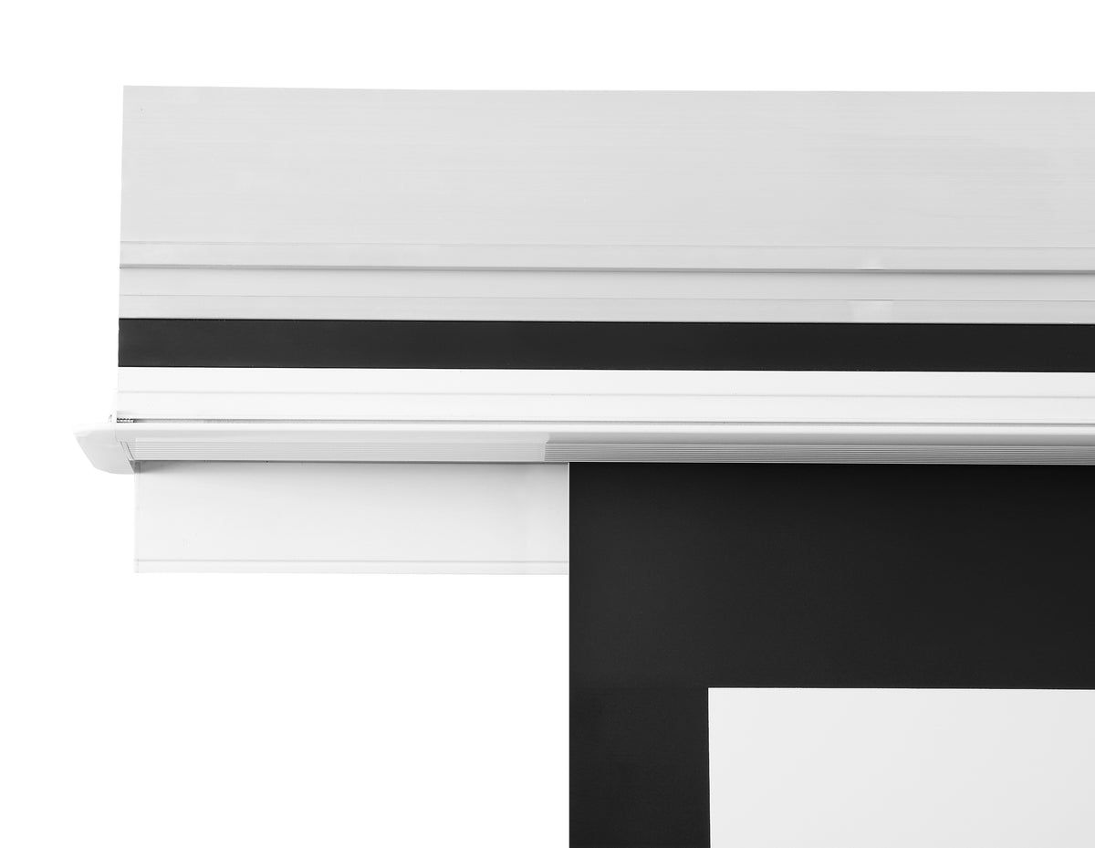 Premium Series recessed motorized screen deployed