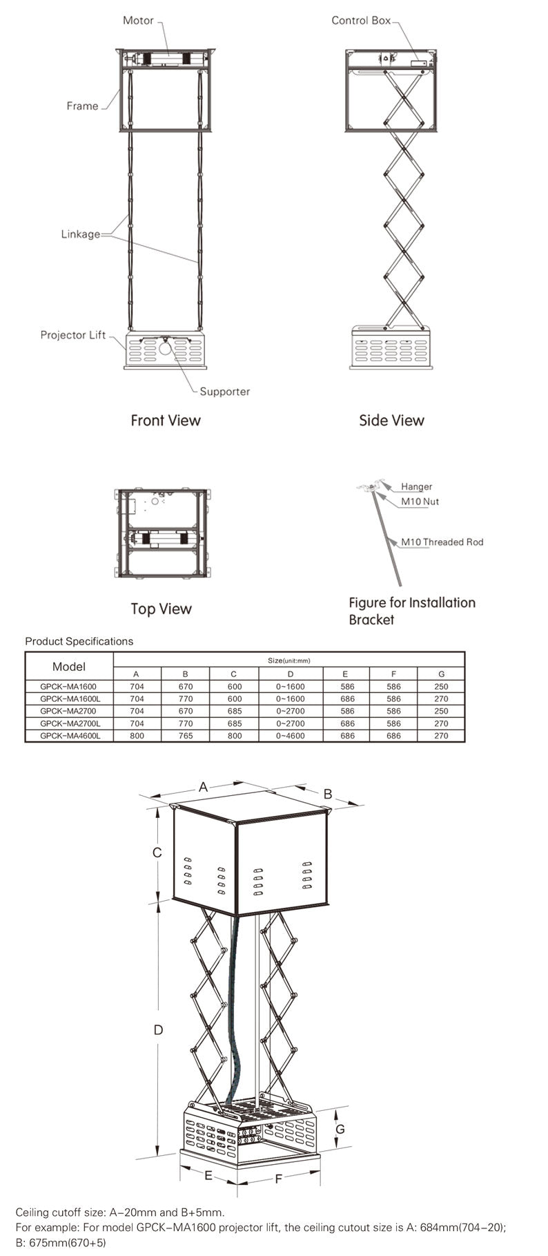 GPCK-MA Series dimension drawing