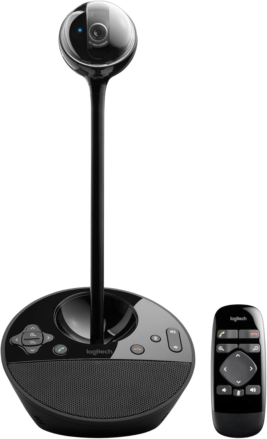 Logitech BCC950 ConferenceCam - side view showing headphone jack port