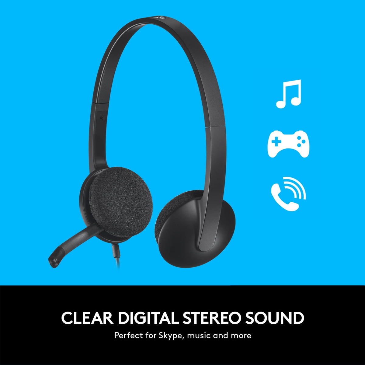 Logitech H340 USB Headset black with USB cable