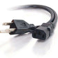 Generic 3-pin (NEMA 5-15P to IEC320C13) AC power cord - representative image, 3ft