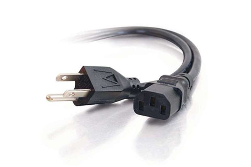 Generic 3-pin (NEMA 5-15P to IEC320C13) AC power cord - representative image, 12ft