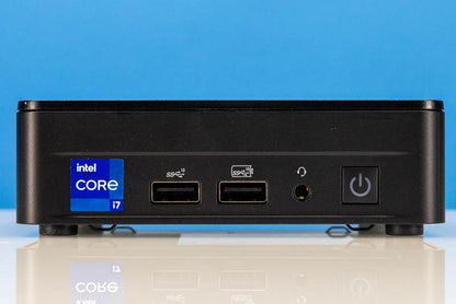 Zoom Rooms compute PC (Intel NUC 13 Pro form factor) - front view