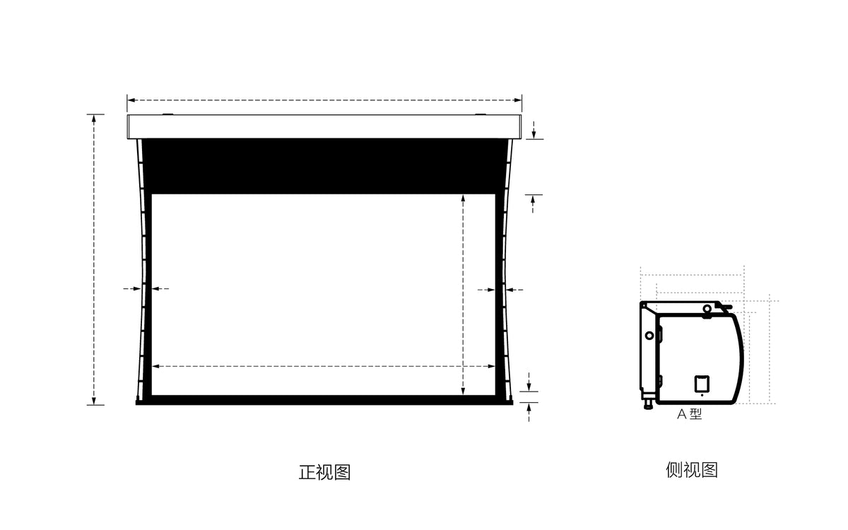 Grandview Fantasy Series Tab-Tension Screen - dimension diagram