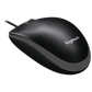 Logitech B100 Optical USB Mouse, black, side view
