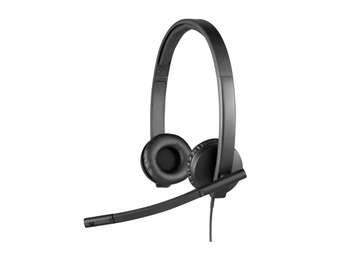 Logitech H570e Stereo headset left side view