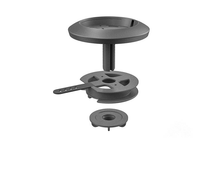 Logitech Rally Mic Pod Table Mount White installed view