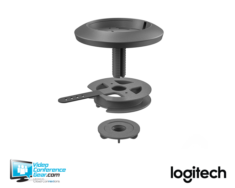 Logitech Rally Mic Pod Table Mount White alternate angle