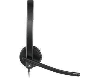 Logitech H570e Mono USB Headset - alternate angle with USB cable