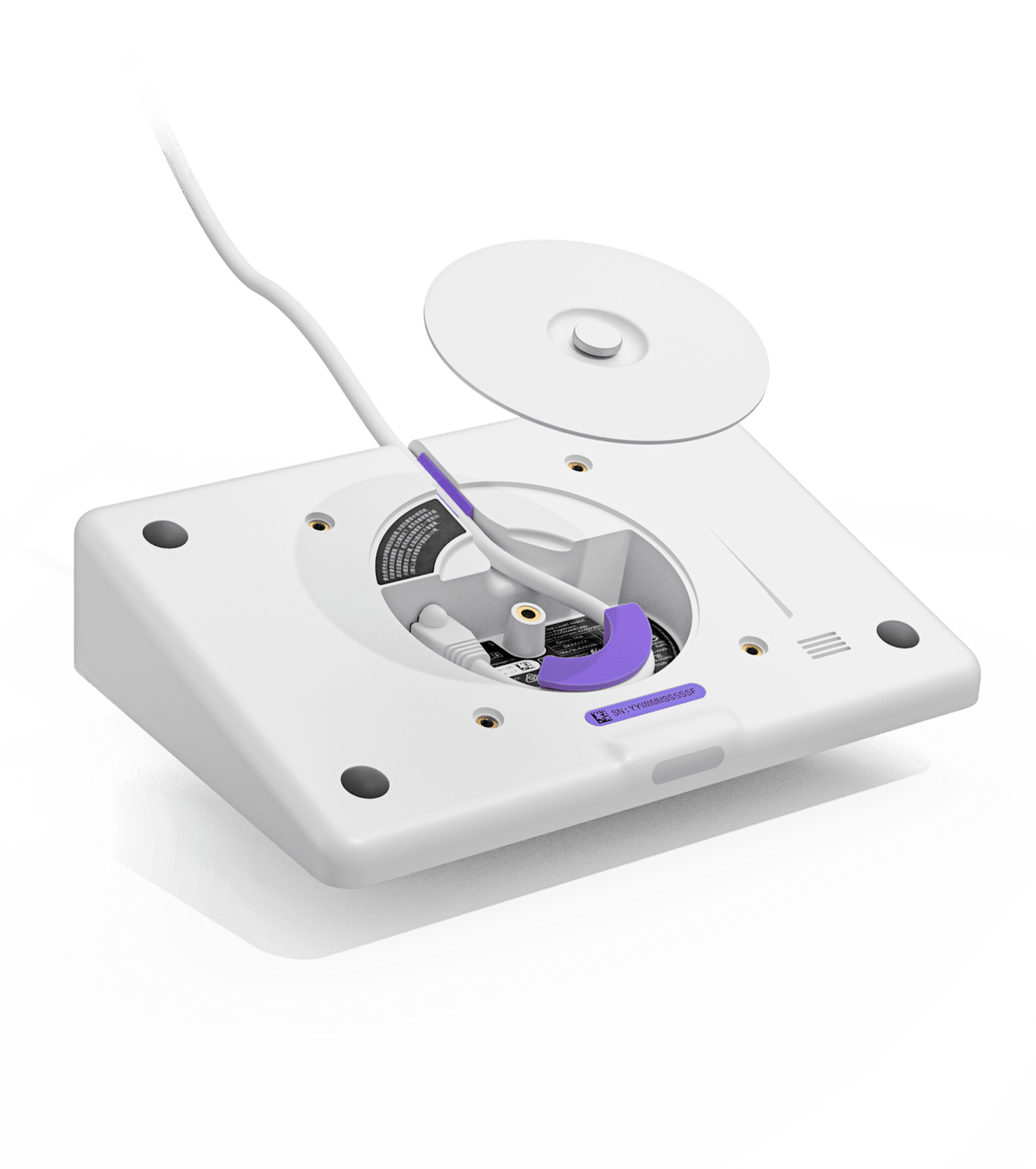 Logitech Tap IP back of device showing single PoE cable connection