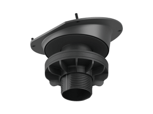 Logitech Tap Riser Mount - underside showing threaded cable pass-through