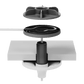 Rally Mic Pod Pendant Mount (Off-White) - exploded view showing internal cable connection