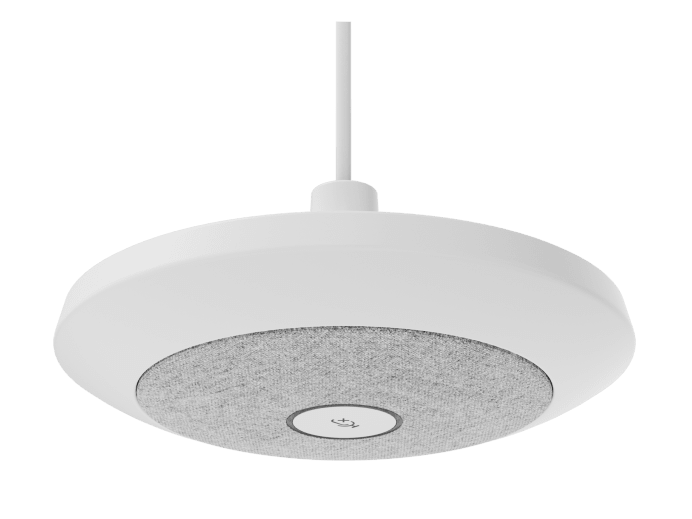 Rally Mic Pod Pendant Mount (Off-White) - mounted ceiling view
