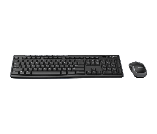 Logitech Wireless Combo MK270 keyboard and mouse angle view