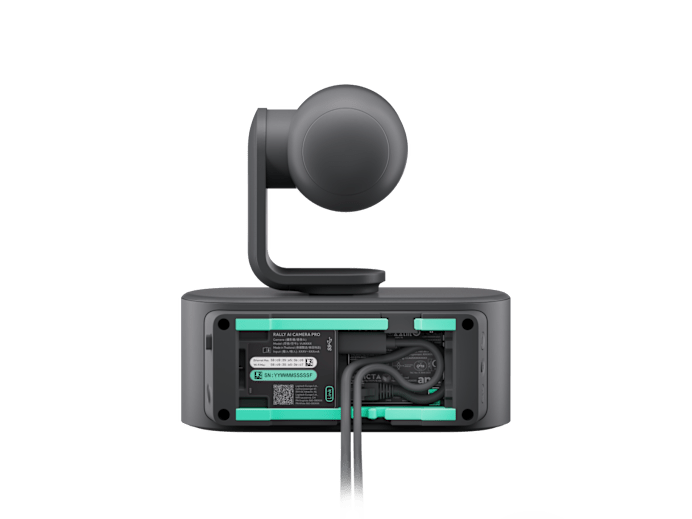 Rally AI Camera Pro Graphite - rear panel showing cable connections