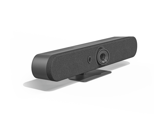 Logitech Rally Bar Mini graphite angled view