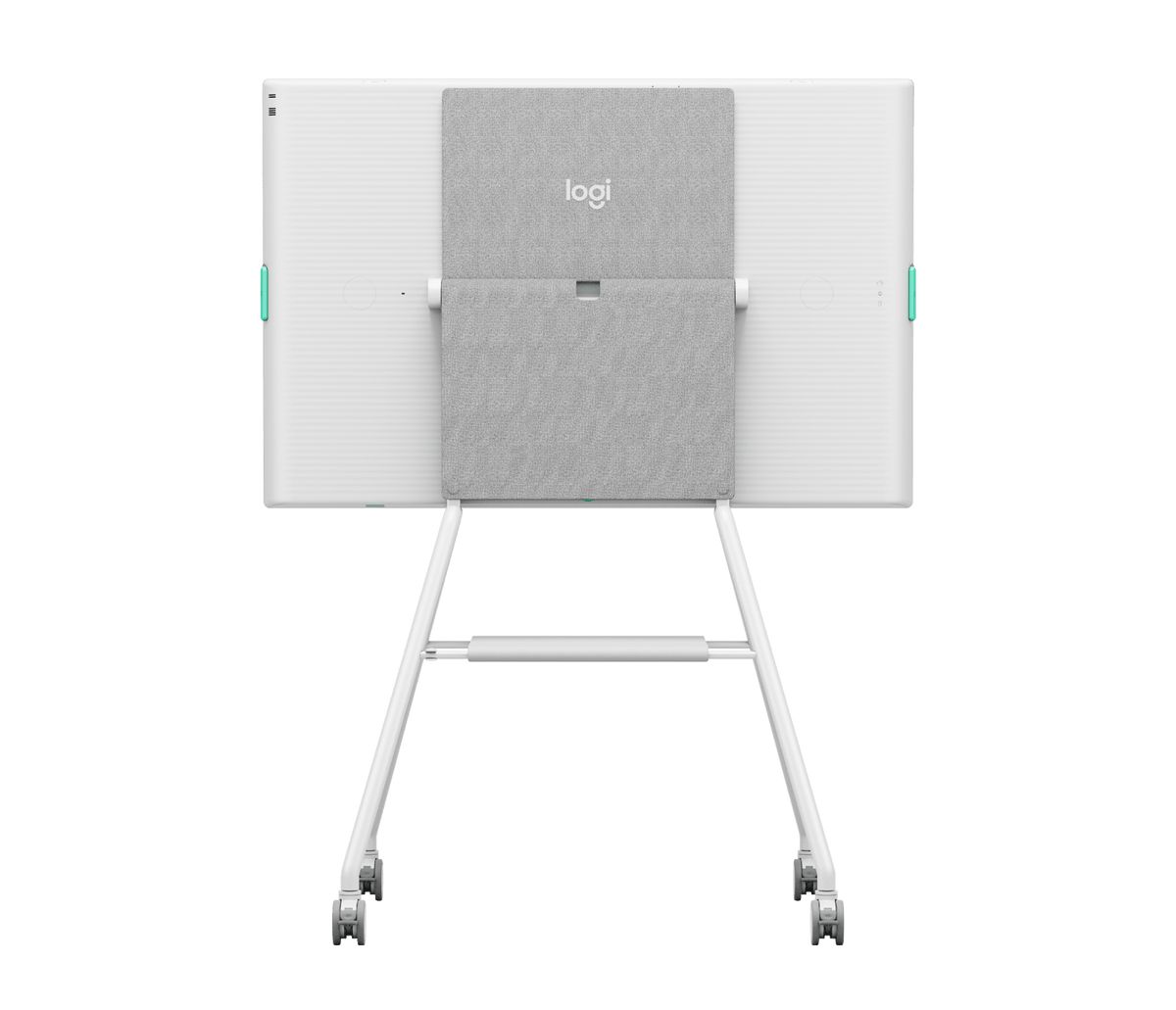 Rally Board 65 Cart White - rear view showing cable management compartment