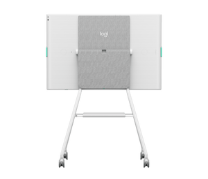 Rally Board 65 Cart White - rear view showing cable management compartment