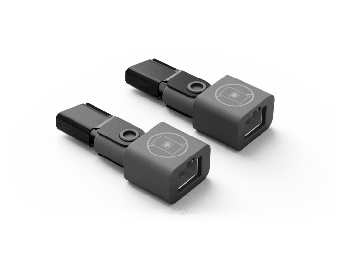 Rally Mic Pod CAT Coupler - close-up of RJ45/CAT connector ports