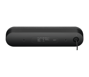 Logitech Rally Speaker - underside view showing cable connector and mounting holes