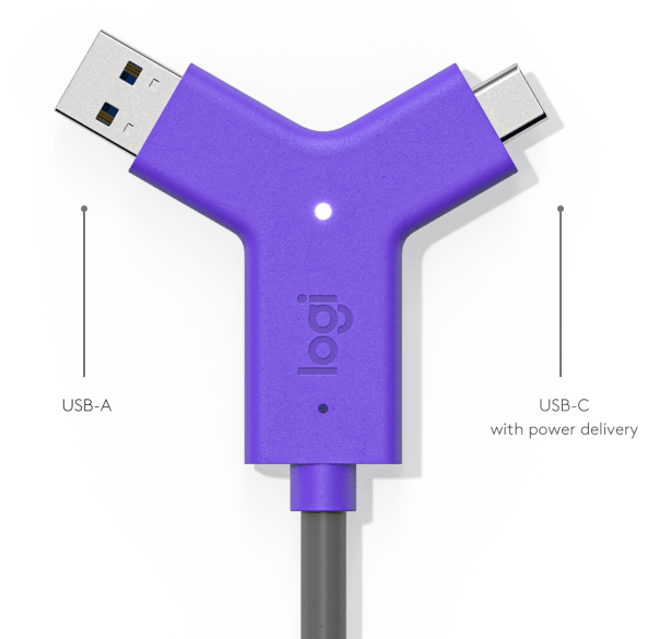 Logitech Swytch USB-A and USB-C connector blade with power delivery - connectivity view