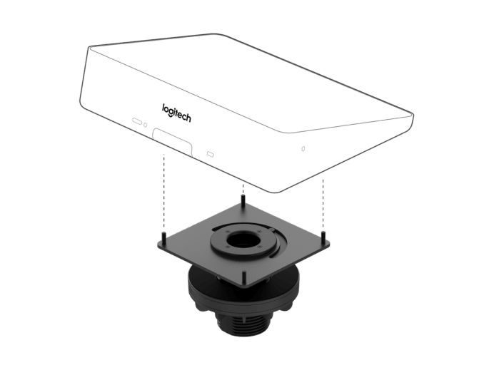 Logitech Tap Table Mount - cable routing view