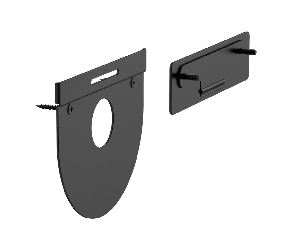 Logitech Tap Wall Mount - exploded angle view of mount plate and cleat