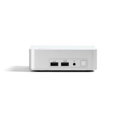 PC with MS Teams Rooms (ASUS Intel NUC mini PC) - front I/O panel with USB-A ports, headphone jack, and power button