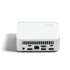 PC with MS Teams Rooms (ASUS Intel NUC mini PC) - rear I/O ports panel (power, Thunderbolt/USB-C, HDMI, 2.5G Ethernet, USB-A)