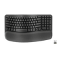Logitech Wave Keys for Business Graphite - underside view showing receiver/battery compartment