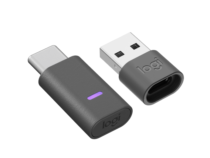 Logitech Zone Wireless 2 MS Teams - Graphite - USB-C Bolt receiver close-up